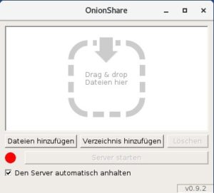 Abbildung 4: Mit Onionshare tauschen Sie auf unkomplizierte Weise sicher Dateien aus.