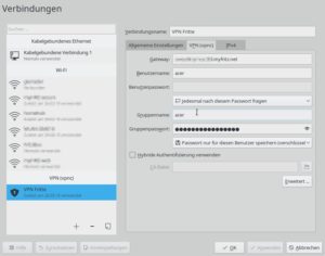 Abbildung 4: Zum Einrichten eines VPN-Zugangs auf dem Laptop mit dem Netzwerkmanager müssen Sie lediglich eine Handvoll Felder ausfüllen.