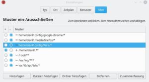 Abbildung 5: Die Filter zum pr&auml;zisen Ausschluss von Dateitypen, Ordnern und Verzeichnissen funktionieren nach einer eigenen Logik, die sich nicht aus der Dokumentation erschlie&szlig;t.