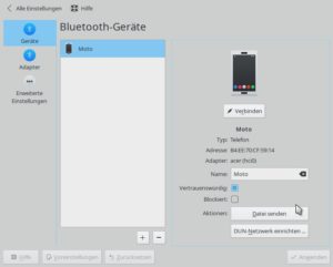 Abbildung 6: &Uuml;ber die KDE-Systemeinstellungen lassen sich Bluetooth-Ger&auml;te recht einfach koppeln.