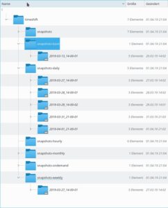 Abbildung 7: Anders als einige Backup-Anwendungen verwendet Timeshift kein propriet&auml;res Dateiformat, sondern erlaubt das manuelle Zur&uuml;cksichern einzelner Dateien und Verzeichnisse.