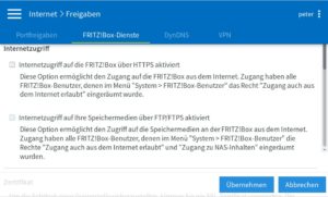 Abbildung 7: Jüngere Firmware-Versionen der Fritzbox gestatten den <span class="ui-element">Internetzugriff auf die Fritzbox über HTTPS</span>.