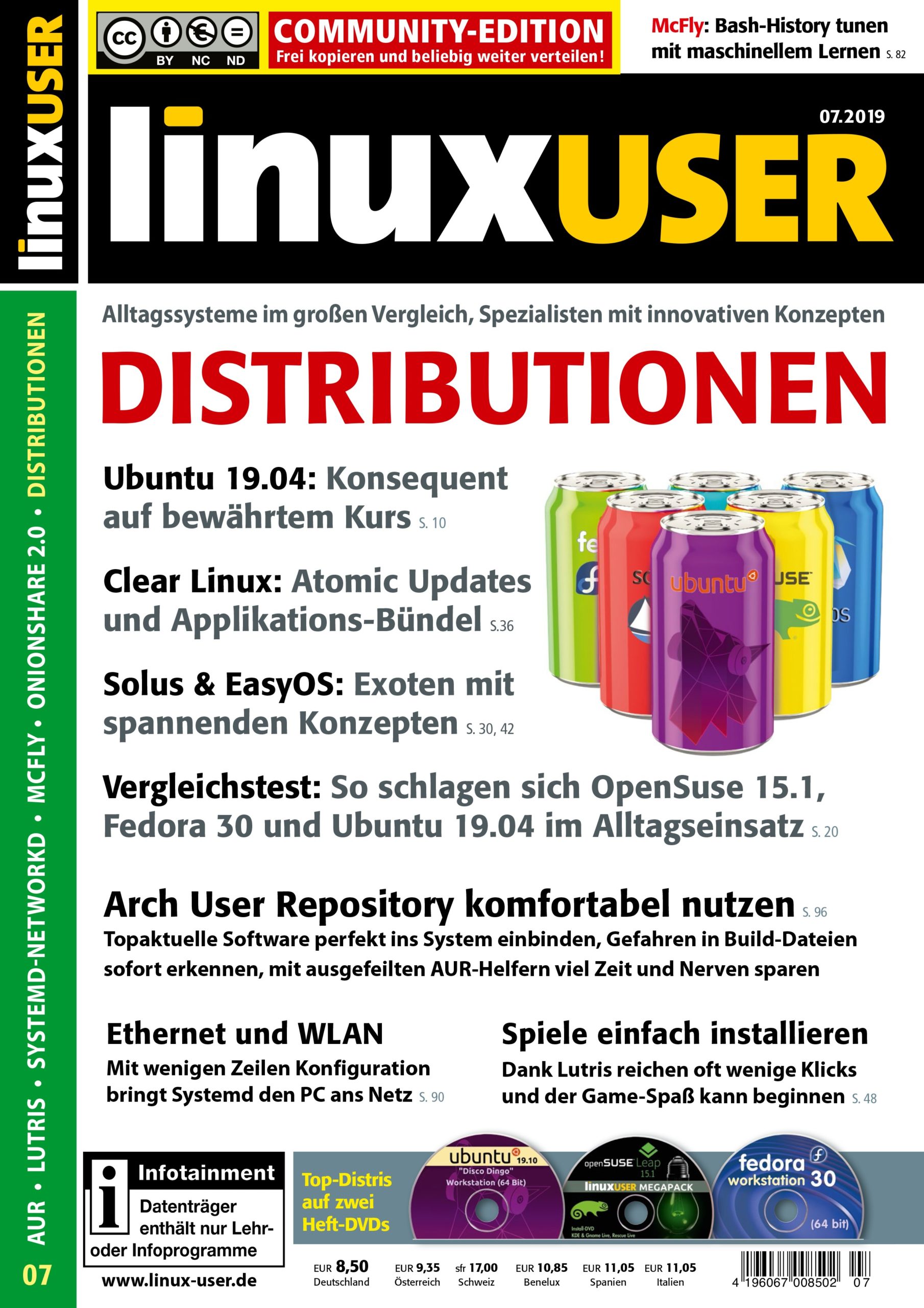 Heftcover LinuxUser Community Edition 07/2019