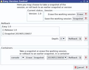 Abbildung 1: <span class="ui-element">Easy Version Control</span> ist eine der einfachen, aber wirkungsvollen GUIs zum Verwalten verschiedener Versionen inklusive eines Snapshots.