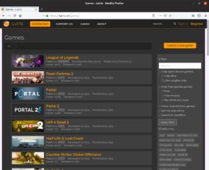 Abbildung 1: Lutris installiert nur ihm bekannte Spiele, das aber besonders komfortabel. Der Katalog auf der Lutris-Website verr&auml;t die unterst&uuml;tzten Games.