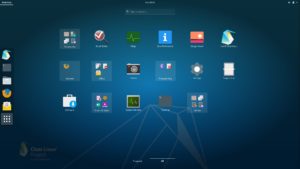 Abbildung 1: Die Gnome-Shell listet die vorinstallierte Software nach Paketen auf. Intern arbeitet Clear Linux OS aber mit gebündelten Anwendungen.