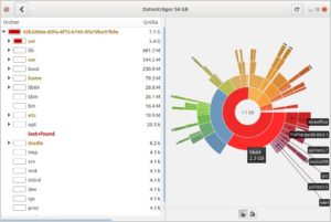 Abbildung 2: In der Detailansicht lassen sich Verzeichnisse mit den gr&ouml;&szlig;ten Datenmengen schnell lokalisieren.
