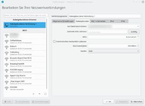 Abbildung 2: NetworkManager dient oft als grafische Oberfl&auml;che zum Verwalten von Schnittstellen. Erst k&uuml;rzlich hat die Software ein Modul f&uuml;r den VPN-Dienst Wireguard erhalten.