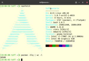 Abbildung 2: Die Paketverwaltung von Arch Linux kennt "nur" 10?580 Pakete, kombiniert aber viele Eintr&auml;ge.