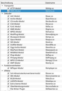 Abbildung 2: Damit Qmmp m&ouml;glichst viele Formate unterst&uuml;tzt, sollten Sie alle Module im Abschnitt <span class="ui-element">Dekoder</span> der Modulverwaltung aktivieren.