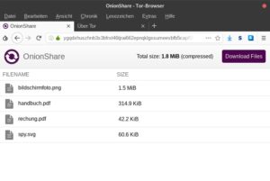 Abbildung 3: Zum Herunterladen der &uuml;ber OnionShare geteilten Daten ben&ouml;tigen Sie den Tor-Browser oder einen aktiven Tor-Client auf dem eigenen Computer.
