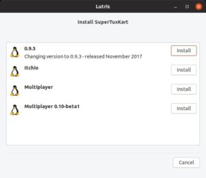 Abbildung 6: Die Version <span class="ui-element">Itchio</span> von SuperTuxKart stammt nicht von der Projektseite, sondern von der Spieleseite Itch.io.
