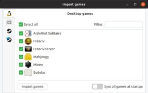 Abbildung 8: Die im Register <span class="ui-element">Desktop games</span> gelisteten Spiele wurden in der Regel &uuml;ber die Software-Verwaltung des Systems installiert.