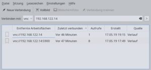 Abbildung 9: In Krdc geben Sie zun&auml;chst die IP-Adresse des Rechners ein, auf dem Krfb l&auml;uft.