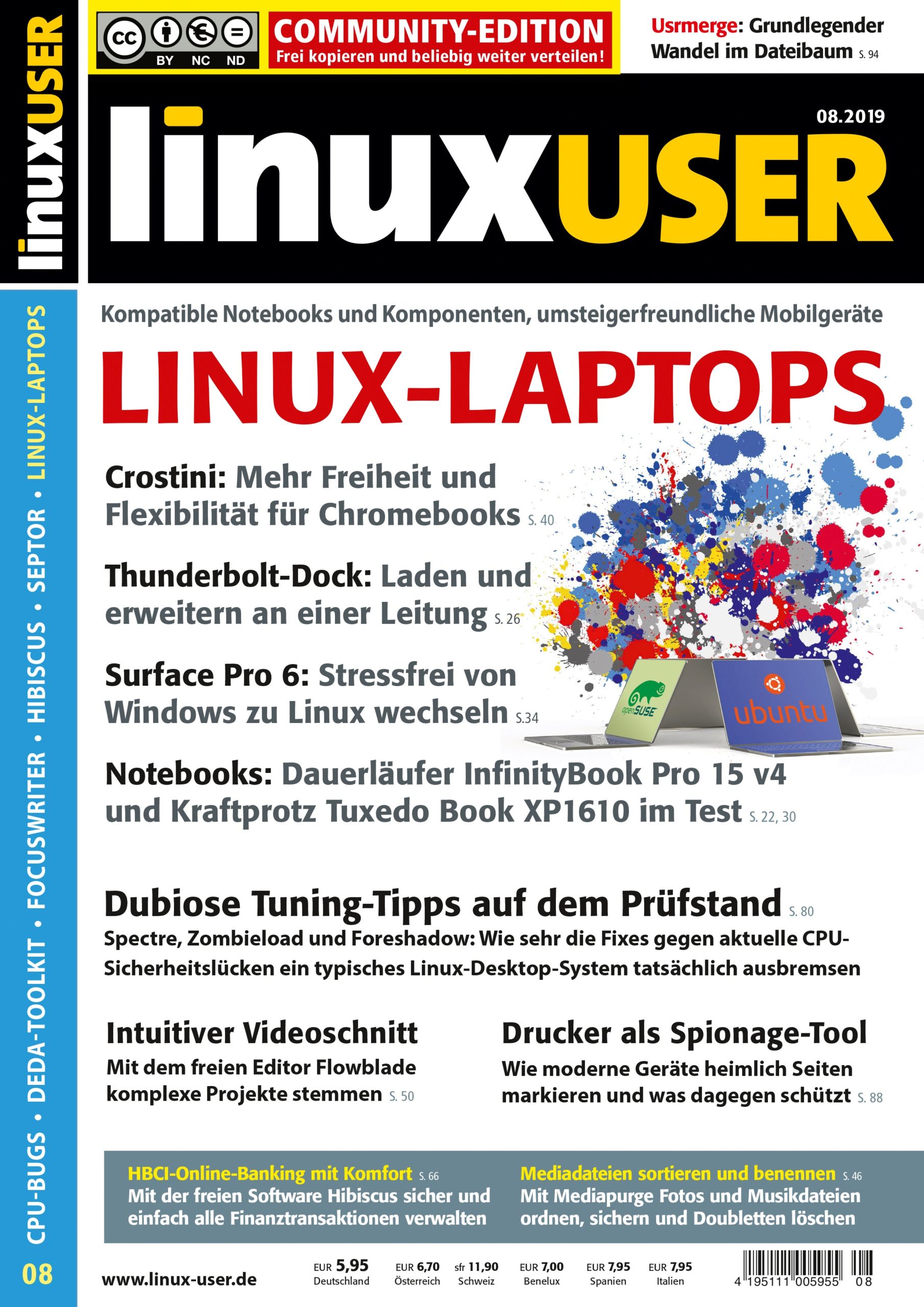 Heftcover LinuxUser Community Edition 08/2019