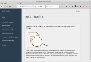Abbildung 1: Die DEDA-Web-Applikation besitzt eine selbsterkl&auml;rende Oberfl&auml;che.