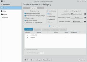 Abbildung 1: &Uuml;ber die Systemeinstellungen passen Sie die Tastaturbelegung an. Das System an sich spricht direkt nach der Installation Deutsch mit Ihnen.