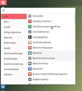 Abbildung 3: Das klassische Startmenü sowie ein Dock an der linken Bildschirmseite sollen Ein- und Umsteigern eine vertraute Umgebung bieten.