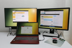 Abbildung 4: Mit einem Thunderbolt-Dock schaffen Sie Ordnung auf dem Schreibtisch: Die angeschlossenen Monitore m&uuml;ssen dabei DisplayPort&nbsp;1.2 mit Daisy-Chaining unterst&uuml;tzen.