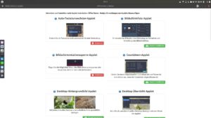 Abbildung 5: Tuxedo Budgie bietet als Desktop-Umgebung eine Auswahl an Applets, die den Funktionsumfang bei Bedarf sinnvoll ergänzen sollen.