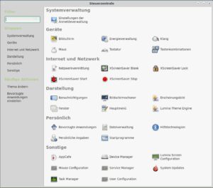 Abbildung 5: Auch die Systemeinstellungen des Maté-Desktops listen alle Optionen vollständig auf.