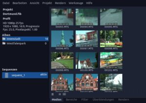 Abbildung 5: Hier sammelt ein Album alle Clips, die in der Dortmunder Innenstadt gedreht wurden, während das zweite Album alle Impressionen aus dem Westfalenpark aufnimmt.