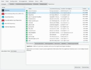 Abbildung 5: Das virtuelle Repository <span class="ui-element">@System</span> repr&auml;sentiert in YaST alle lokal installierten Pakete, die sich per Klick auf die entsprechende Spalte nach Gr&ouml;&szlig;e sortieren lassen.