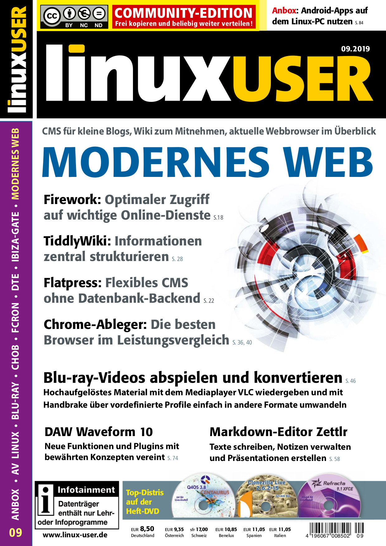 Heftcover LinuxUser Community Edition 09/2019