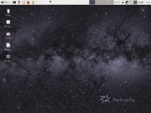 Abbildung 1: Der XFCE-Desktop von Refracta&nbsp;Linux pr&auml;sentiert sich v&ouml;llig unspektakul&auml;r.