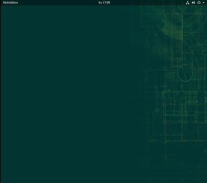 Abbildung 3: Anders als KDE Plasma bleibt Gnome in der Werkskonfiguration bis auf eine schmale obere Leiste unsichtbar.