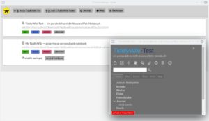 Abbildung 7: Über TiddlyDesktop lässt sich TiddlyWiki ohne Webbrowser und somit auch offline nutzen. Die App bietet zudem beim Nutzen mehrerer Wikis eine bessere Übersicht.