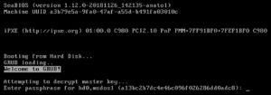 Abbildung 2: Beim vorgestellten Verfahren gen&uuml;gt das einmalige Eingeben eines Passworts am Boot-Prompt, um alle Partitionen des Systems in einem Rutsch zu entsperren.