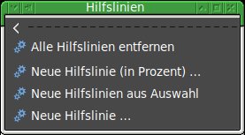 Abbildung 3: Gimp stellt eine Reihe neuer, sinnvoller Optionen zum Verwalten und Anbringen von Hilfslinien bereit.