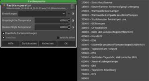 Abbildung 4: Das GEGL-basierte Farbtemperaturwerkzeug finden Sie nun im Men&uuml; <span class="ui-element">Farben</span>.