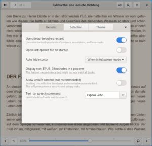 Abbildung 4: In den Einstellungen konfigurieren Sie unter anderem die Optionen f&uuml;r die Sprachausgabe.