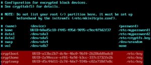 Abbildung 6: In der zweiten Stufe des Boot-Vorgangs wertet Systemd die <code>/etc/crypttab</code> aus, um alle weiteren Volumes au&szlig;er dem bereits entsperrten Root aufzuschlie&szlig;en. Auch hier erspart die Schl&uuml;sseldatei die Eingabe eines Passworts.