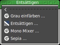 Abbildung 9: Im Untermen&uuml; <span class="ui-element">Ents&auml;ttigen</span> fasst Gimp nun verschiedene Funktionen f&uuml;r diese Aufgabe zusammen.