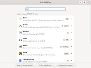 Abbildung 1: Ein Assistent hilft beim Anlegen eines ersten Software-Projekts. Der Code bereits existierender Projekte l&auml;sst sich direkt aus Builder heraus auf den eigenen Rechner klonen.