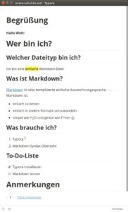 Abbildung 1: Typora kommt minimalistisch daher und erlaubt Ihnen, sich auf das Wesentliche zu konzentrieren.