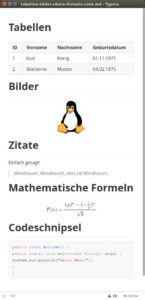 Abbildung 2: Tabellen, Bilder, Zitate, mathematische Formeln und Codeschnipsel integrieren Sie problemlos in den Text.