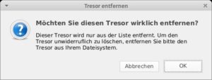 Abbildung 4: Die Software entfernt nur die Einträge auf Tresore, die darin enthaltenen Daten bleiben aber erhalten.