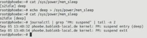 Abbildung 5: Das XPS&nbsp;13 besitzt mit <code>s2idle</code> und <code>deep</code> zwei Schlafmodi f&uuml;r den Standby. Im Deep-Modus verbraucht das System im Schlaf wesentlich weniger Strom, um den Arbeitsspeicher am Leben zu erhalten.