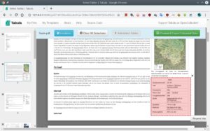 Abbildung 2: Das Webfrontend von Tabula gestattet es, problemlos in PDF eingebettete Tabellen oder das ganze Dokument zu extrahieren.