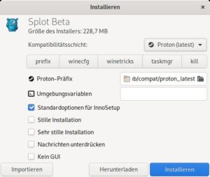 Abbildung 3: Auch Windows-Spiele lassen sich &uuml;ber Wine oder Proton in Gamehub integrieren. Das Programm unterst&uuml;tzt zudem via RetroArch auch Emulatoren f&uuml;r C64 und Konsorten.