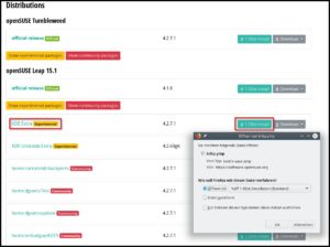Abbildung 3: Eine Suchmaschine gestattet es selbst Einsteigern, brandaktuelle experimentelle Pakete aus dem Build-Service mit wenigen Klicks zu installieren.