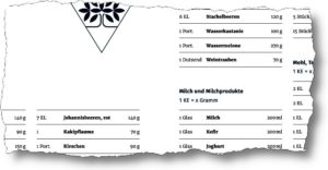 Abbildung 3: Ausschnitt einer tabellarischen Auflistung in einem PDF-Dokument.