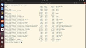 Abbildung 4: Einen genauen &Uuml;berblick &uuml;ber alle angelegten Pools liefert der Befehl <code>zfs list</code>. Hier sehen Sie die detaillierte Aufteilung von Boot-Pool und Root-Pool.