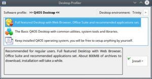 Abbildung 4: Der Desktop Profiler aus dem Willkommensbildschirm erlaubt das Ausschm&uuml;cken des Desktops mit zus&auml;tzlichen Software-B&uuml;ndeln.
