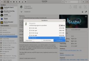 Abbildung 5: Nicht immer bietet der Spielevertrieb eine passende Version des Spiels an. Von dem &uuml;ber das Humble Bundle vertriebenen Titel Aquaria gibt es zum Beispiel zwar DEB- und RPM-Pakete, den Tarball jedoch nur in einer 32-Bit-Version.