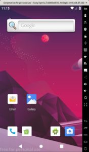 Abbildung 5: Android in a Box: Hier l&auml;uft ein virtuelles Android&nbsp;9 auf einem virtuellen Sony Xperia&nbsp;Z. &Uuml;ber die Seitenleiste am Rand konfigurieren Sie die virtuelle Hardware.